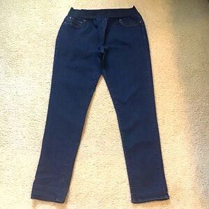 36 Weeks Dark Wash Blue Denim Maternity Jeans Demi Panel Pregnancy Fall Sz XL